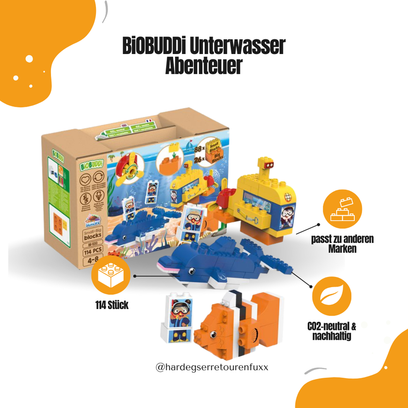 BiOBUDDi Abenteuer unter Wasser BB-0253 – Unterwasser-Bauklötze für Kinder von 4–8 Jahren