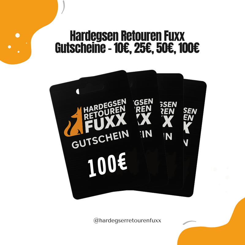 Hardegsen Retouren Fuxx Geschenkgutscheine – Werte 10€, 25€, 50€ und 100€, einlösbar für geprüfte Retourenartikel & Restposten, online & vor Ort gültig, keine Ablaufzeit, perfekte Geschenkidee für Schnäppchenjäger