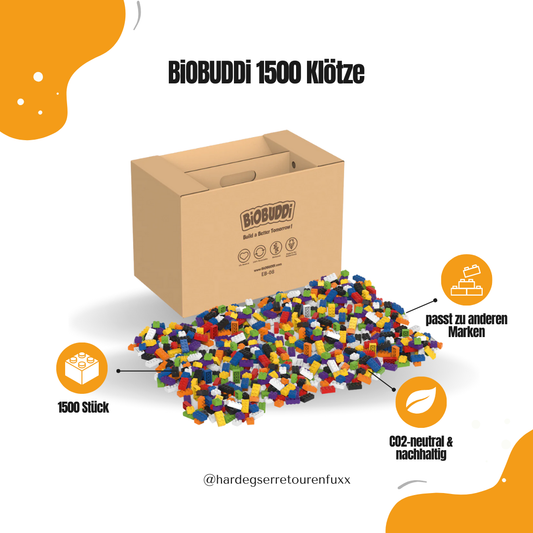 BiOBUDDi 1500 Spielklötze – CO2-neutrales, pädagogisches Bauklötze-Set für Kinder ab 4 Jahren