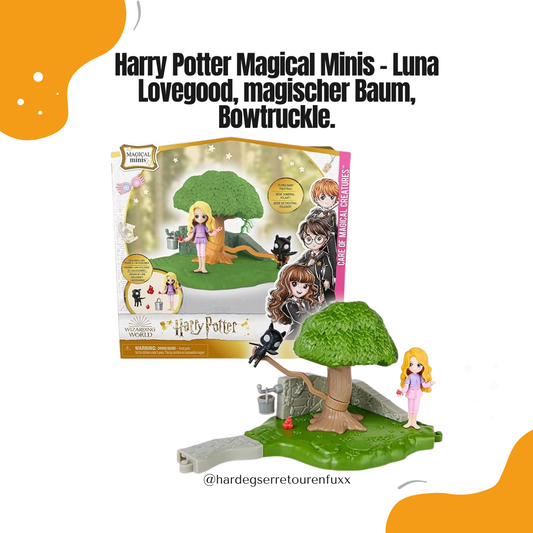 Wizarding World Harry Potter Magical Minis Care of Magical Creatures Spielset – Exklusive Luna Lovegood Figur (7,6cm), magisch aktivierter Baum mit Bowtruckle, Baby-Thestral, 3 Zubehörteile, Verbindungselement, ab 5 Jahren