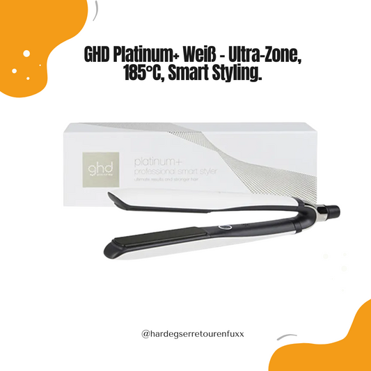 GHD Platinum+ Styler Weiß Glätteisen – Smart Hair Straightener mit Ultra-Zone Technologie, 185°C konstante Temperatur, 250x/s Temperaturkontrolle, 70% stärkeres Haar, 20% mehr Glanz, 2x mehr Farbschutz, alle Haartypen