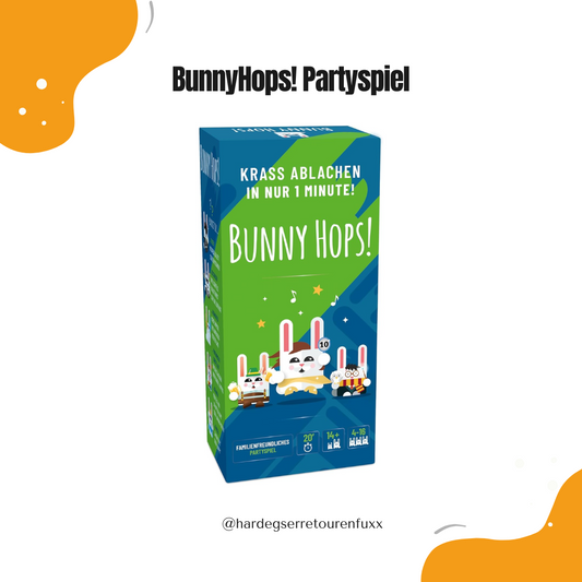 BunnyHops! Partyspiel – Das lustige Ratespiel mit 500 Karten | Mimen, Beschreiben, Raten | Gesellschaftsspiel für Kinder, Teenager & Erwachsene
