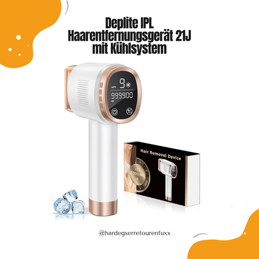 Deplite IPL Haarentfernungsgerät – 21J, 8°C Kühlsystem, 9 Energiestufen, schmerzfreie Laser Haarentfernung für Damen & Herren, Gesicht, Achseln, Bikini, Beine & Körper