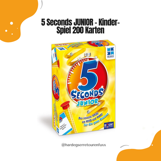 5 Seconds JUNIOR – Kinder-Spiel für schnellen Spielspaß, 200 Karten & Murmel-Timer, fördert Reaktionsvermögen & Kreativität