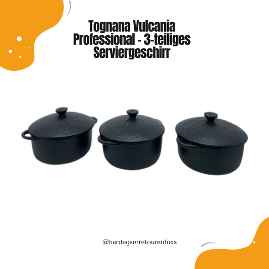 Tognana Serviertopf Vulcania Professional – 3-teilig, Serviergeschirr aus hochwertigem Material, 14 x 14 cm, schwarz