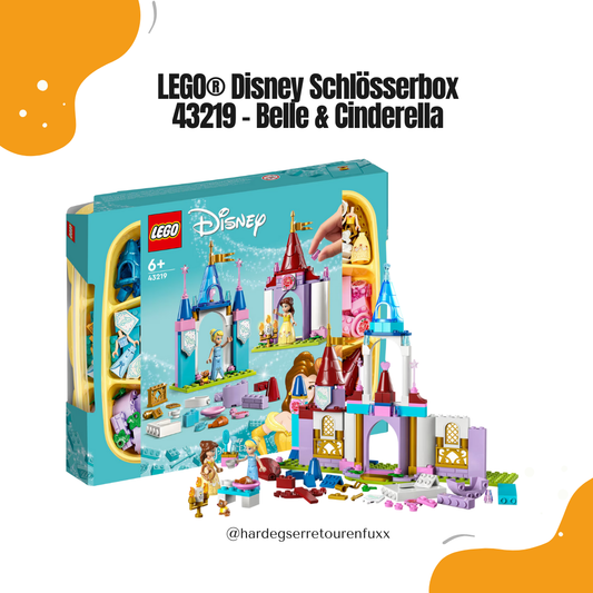LEGO® Disney Kreative Schlösserbox 43219 – Bau-Set für Belle & Cinderella, inkl. Figuren, fantasievoll kombinierbar, Spielspaß für Kinder