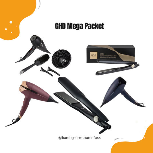GHD Profi Styling Bundle – Helios Red & Blue Haartrockner, Professional Advanced Styler, Wide Plate Styler & Air Kit im Set