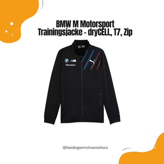 BMW M Motorsport Herren Trainingsjacke – Slim Fit Track Jacket mit Reißverschluss, T7-Einsätzen, dryCELL Feuchtigkeitsmanagement, Zip-Taschen, Schwarz