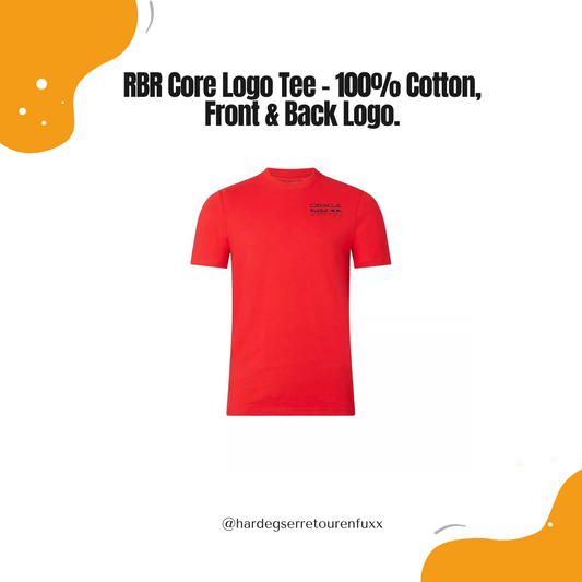 Red Bull Racing F1 Core Logo T‑Shirt – Unisex, 100% Baumwolle 180 GSM, Front‑ u