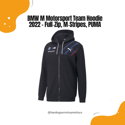 BMW M Motorsport Team Hoodie 2022 – Herren Kapuzen‑Sweatshirt, Full‑Zip, M‑Stripes, Zip‑Taschen, Offizielle PUMA Teamwear,