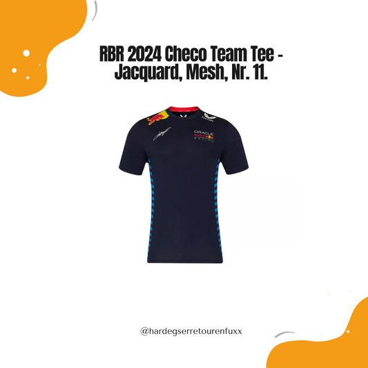 Red Bull Racing F1 Men’s 2024 Sergio “Checo” Pérez Team T‑Shirt – Regular Fit, 88% Polyester/12% Elastan, Jacquard, Mesh‑Panels, Fahrer‑Branding Nr. 11