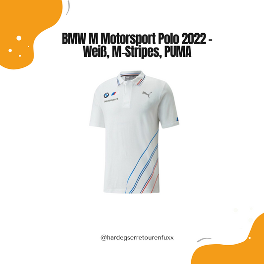 BMW M Motorsport Team Polo 2022 by PUMA – Herren Poloshirt Weiß, Regular Fit, Baumwolle, M‑Stripes Gra